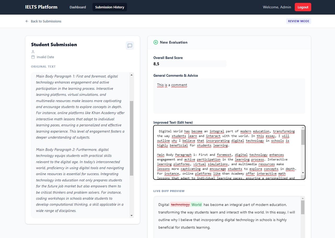 IELTS Essay Platform 5